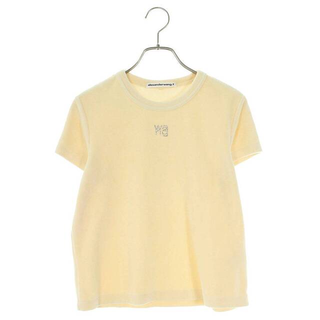 Alexander Wang(アレキサンダーワン)のアレキサンダーワン 22SS ラインストーンロゴベロアショートTシャツ レディース XS レディースのトップス(Tシャツ(半袖/袖なし))の商品写真