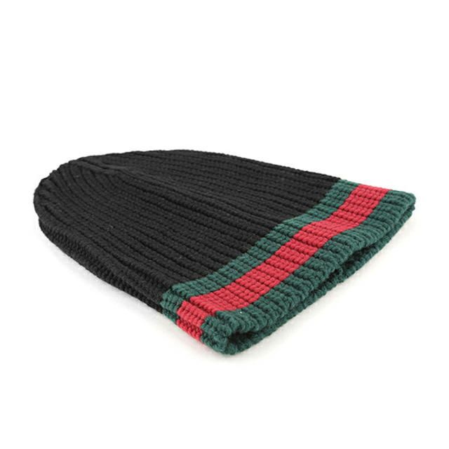 Gucci(グッチ)の新品 グッチ GUCCI ニットキャップ ウェブ ブラック レディースの帽子(ニット帽/ビーニー)の商品写真