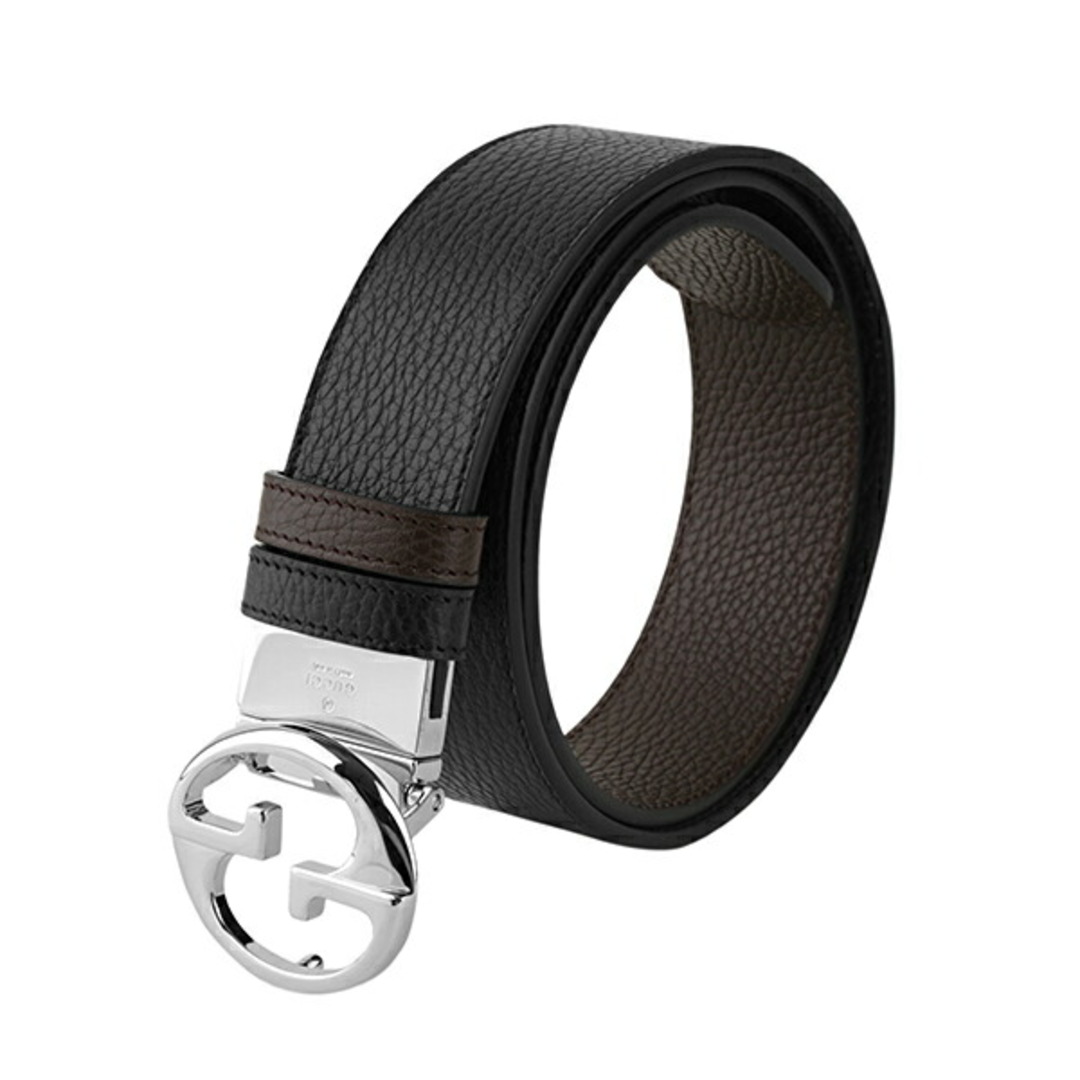 Gucci - 新品 グッチ GUCCI ベルト ダラーカーフ ブラック/ディープ
