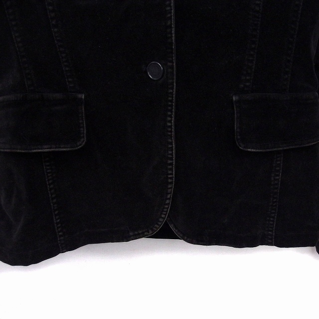 MANGO(マンゴ)のマンゴ ジャケット アウター テーラード 総裏地 ベロア コットン 綿 M 黒 レディースのジャケット/アウター(その他)の商品写真