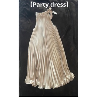 【Party dress】パーティドレス　ゴールド(ひざ丈ワンピース)