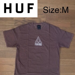 ハフ(HUF)の(海外限定) HUF Pleasures スクリプトロゴTシャツ ブラウン(Tシャツ/カットソー(半袖/袖なし))
