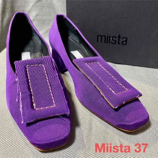 miista - 【未使用新品！miistaミスタ／送料込／即購入可】パープルローヒールパンプス