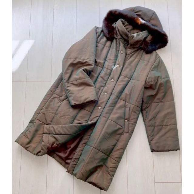 ✳︎GRADEグレイド ラビットファー✨2way中綿入りコート Lサイズ 美品