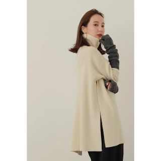  louren side slit turtle neck knit ivory(ニット/セーター)