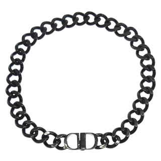 ディオール(Dior)のDIOR ディオール CD ICON アイコン チェーンリンク ネックレス ブラック 真鍮(ネックレス)