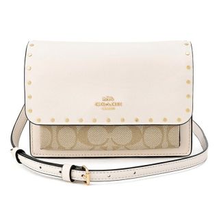 コーチ(COACH)の新品 コーチ COACH ウエストバッグ・ボディバッグ フォールドオーバー ベルトバッグ ホワイト 白(ボディバッグ/ウエストポーチ)