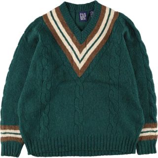 ギャップ(GAP)の古着 90年代 ギャップ GAP オールドギャップ チルデンニットセーター メンズL ヴィンテージ /eaa288882(ニット/セーター)