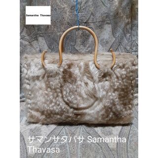 サマンサタバサ(Samantha Thavasa)のサマンサSamantha Thavasa もこもこヒョウ柄/バンブーハンドバッグ(ハンドバッグ)