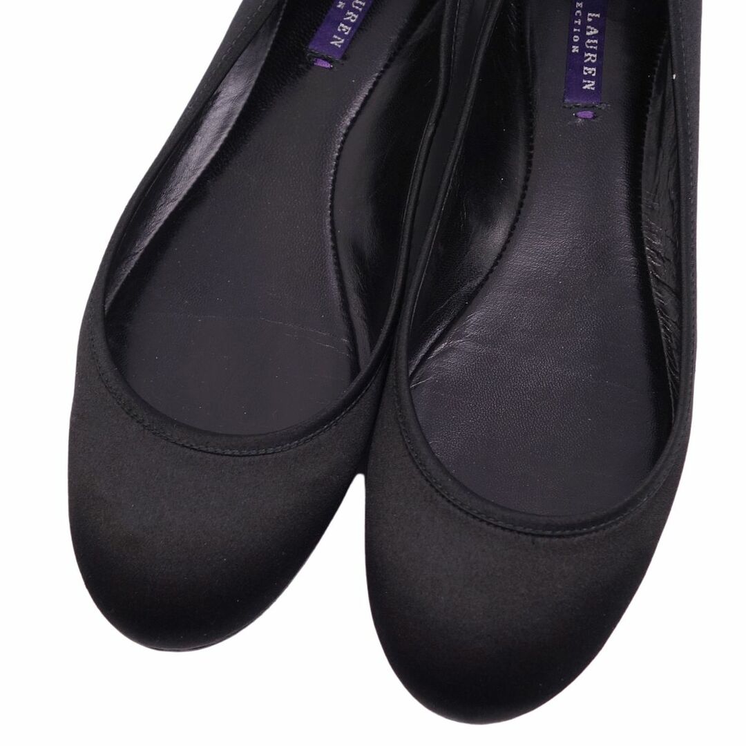 Ralph Lauren(ラルフローレン)の美品 ラルフローレン パープルレーベル RALPH LAUREN パンプス フラット サテン シューズ レディース 6B(23.5cm相当) ブラック レディースの靴/シューズ(ハイヒール/パンプス)の商品写真