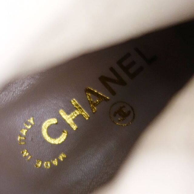 未使用 Vintage シャネル CHANEL ブーツ ロングブーツ ラムレザー ココマーク レディース シューズ 靴 36相当 ブラウン