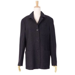 マックスマーラ(Max Mara)の美品 マックスマーラ Max Mara ジャケット 白タグ ウールフラノ レディース アウター JI38(S相当) チャコールグレー(その他)