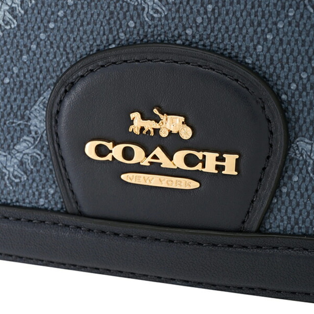 オープンポケット×2外側新品 コーチ COACH ショルダーバッグ サドル バッグ ブルー 青