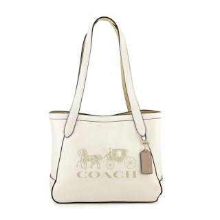 コーチ(COACH)の新品 コーチ COACH トートバッグ トート 27 ウィズ ホース アンド キャリッジ ホワイト 白(トートバッグ)