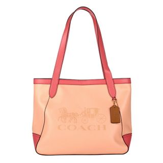 コーチ(COACH)の新品 コーチ COACH トートバッグ カラーブロック トート オレンジ系 ピンク(トートバッグ)