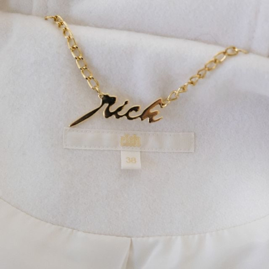 rich(リッチ)のrich フォックスファーウールダッフルコート ホワイト 153TLCT03 M レディースのジャケット/アウター(ダッフルコート)の商品写真