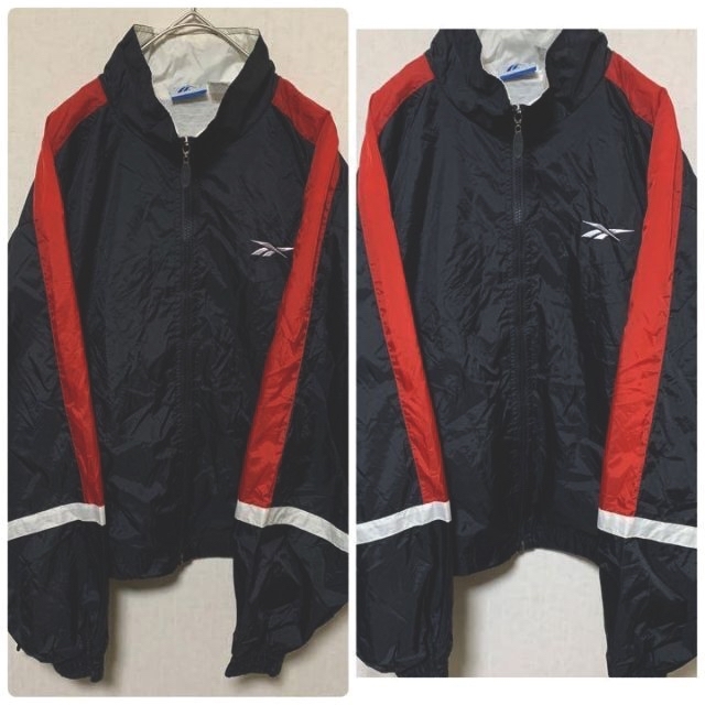 Reebok(リーボック)のSJ13　Reebok ナイロンジャケット　トラックジャケット　黒　スポーツ　古 メンズのジャケット/アウター(ナイロンジャケット)の商品写真