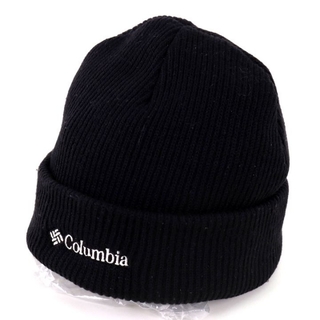 コロンビア(Columbia)のコロンビア ニットキャップ ロゴ刺繍 ニットワッチ ニット帽 帽子 黒 アウトドア レディース メンズ O/S UNISEXサイズ ブラック Columbia(ニット帽/ビーニー)