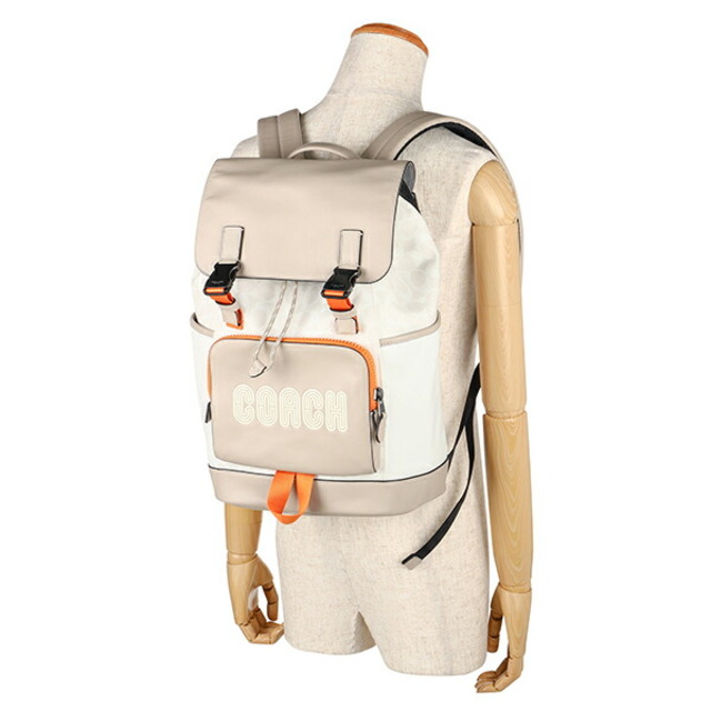 COACH(コーチ)の新品 コーチ COACH リュックサック COLORBLOCK TRACK BACKPACK ベージュ レディースのバッグ(リュック/バックパック)の商品写真