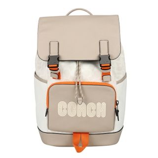 コーチ(COACH)の新品 コーチ COACH リュックサック COLORBLOCK TRACK BACKPACK ベージュ(リュック/バックパック)