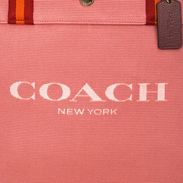 新品 コーチ COACH トートバッグ キャンバストート ピンク レッド ゴールド 6