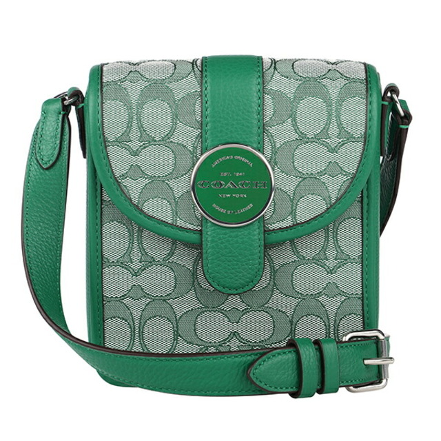 新品 コーチ COACH ショルダーバッグ NORTH SOUTH LONNIE CROSSBODY グリーン 緑 シルバー