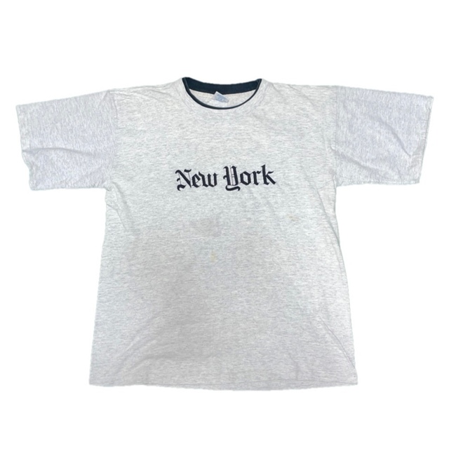 90s USA製 New York刺繍ツートーンTシャツ L VINTAGE