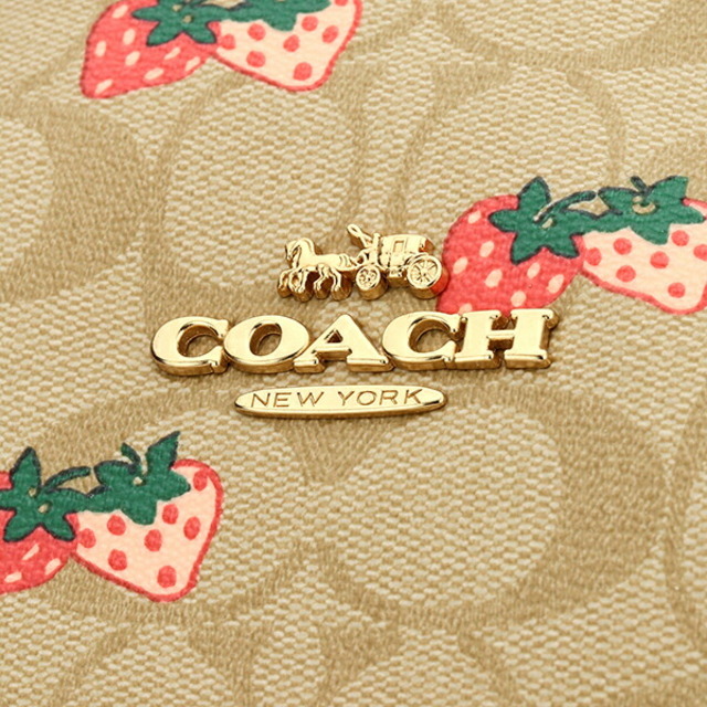 新品 コーチ COACH トートバッグ ストロベリープリント ギャラリートート ベージュ ピンク 8