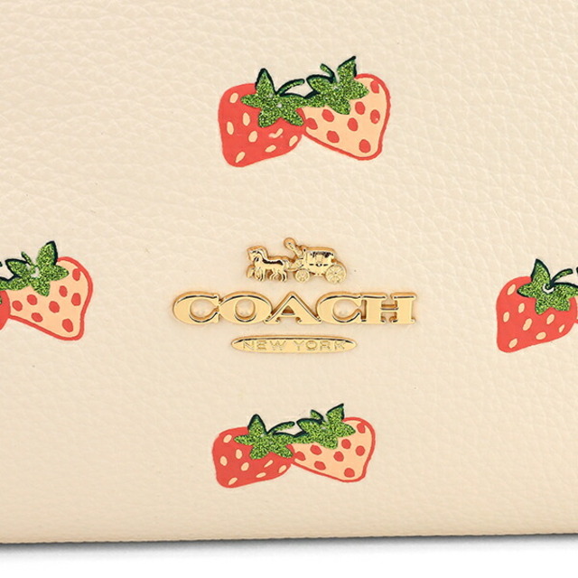 COACH(コーチ)の新品 コーチ COACH ハンドバッグ ストロベリープリント ケイシーサッチェル ホワイト 白 ピンク レディースのバッグ(ハンドバッグ)の商品写真