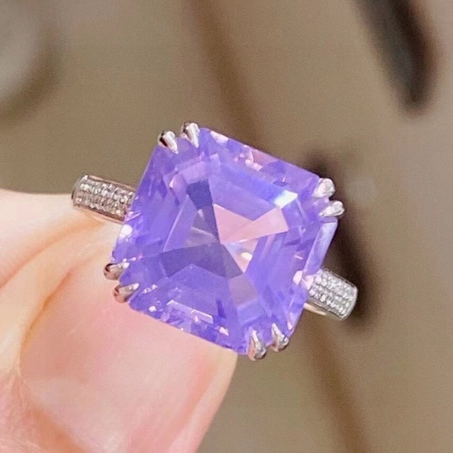 ⭐天然 アメジストダイヤ リング k18 9.0ct-