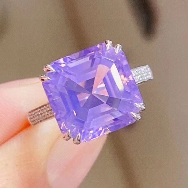 ⭐天然 アメジストダイヤ リング k18 9.0ct