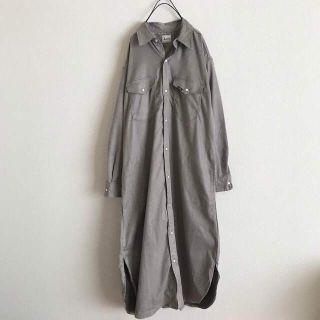 リー(Lee)のLee シャツワンピース 美品　秋冬素材(ロングワンピース/マキシワンピース)