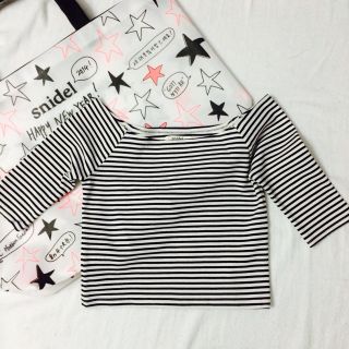 スナイデル(SNIDEL)の【新品】スナイデルのボーダーショートT(Tシャツ(長袖/七分))