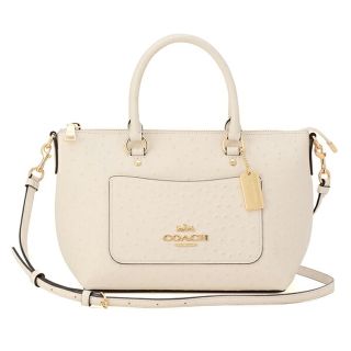 コーチ(COACH)の新品 コーチ COACH ハンドバッグ ミニ エマ サッチェル オフホワイト 白(ハンドバッグ)