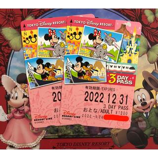 ディズニー(Disney)の【たまっち様】ディズニー リゾートライン フリー切符 未使用 3day パス(遊園地/テーマパーク)