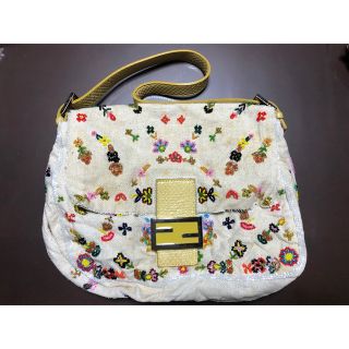 フェンディ(FENDI)の【mia@様専用】FENDI マンマバケット 大型 ビーズ 刺繍 ヘビ(ショルダーバッグ)