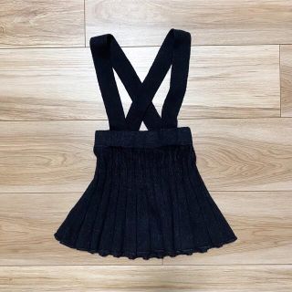 ザラキッズ(ZARA KIDS)のZARA BABY ニット サロペット プリーツ スカート ブラック フレア(スカート)