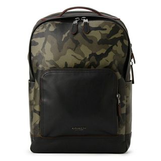 コーチ(COACH)の新品 コーチ COACH リュックサック BACKPACK WITH CAMOPRINT カーキ 緑(バッグパック/リュック)