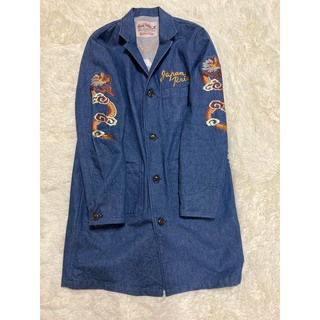 CALEE - キャリー 刺繍 ロング ジャケット コート デニム カバーオール