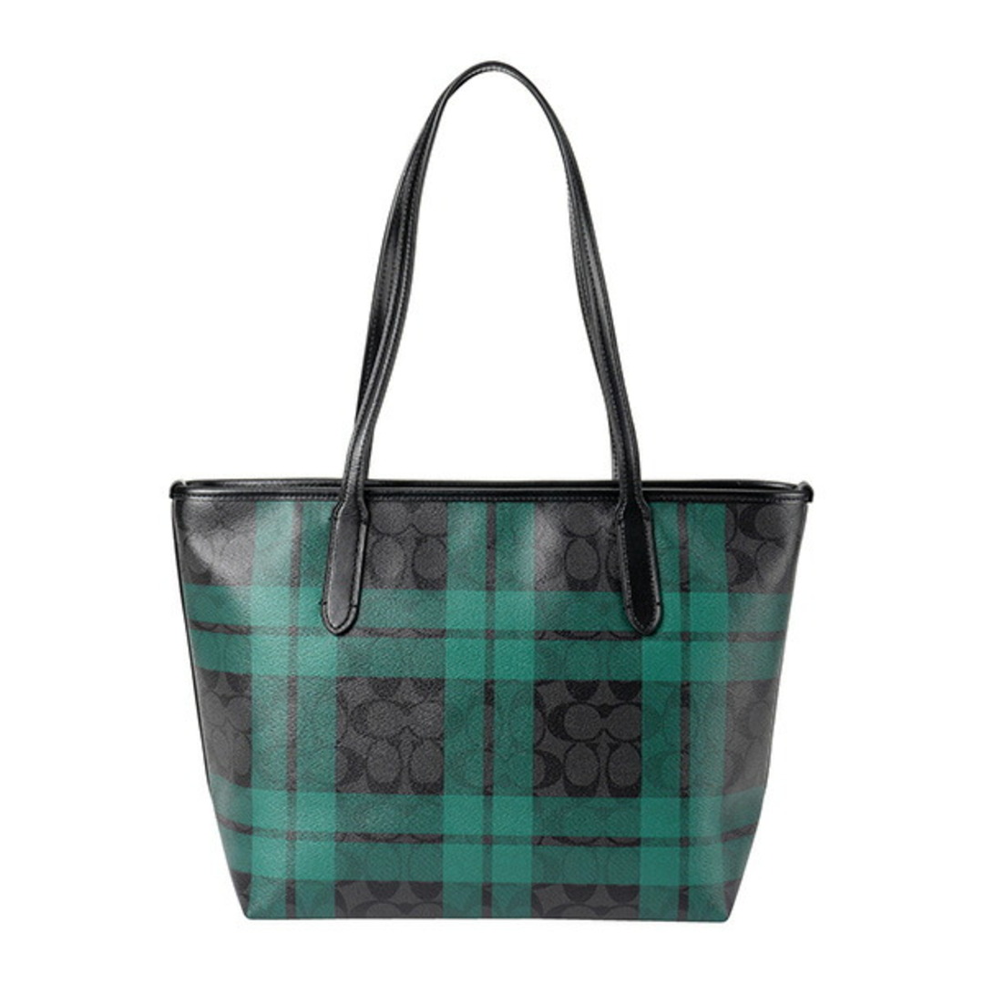 新品 コーチ COACH トートバッグ ジップ トート グリーン 緑
