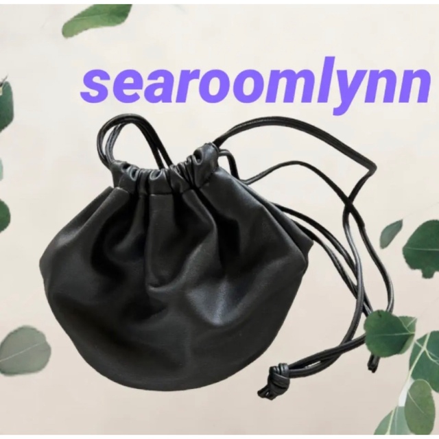 searoomlynn エコレザー　巾着　バック　ブラック　シールームリン