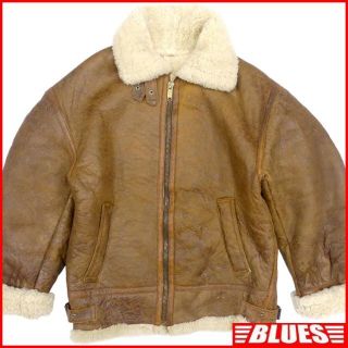 B-3 フライトジャケット L 茶 本革 ムートンジャケット ボマー X6640の