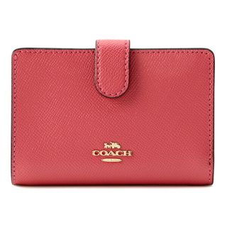 コーチ(COACH)の新品 コーチ COACH 2つ折り財布 ミディアム コーナー ジップ レッド系 赤系(財布)