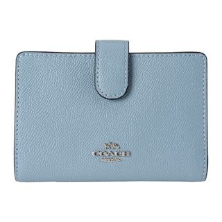 コーチ(COACH)の新品 コーチ COACH 2つ折り財布 ミディアム コーナー ジップ ウォレット ブルー 青(財布)