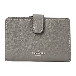 コーチ(COACH)の新品 コーチ COACH 2つ折り財布 ミディアム コーナージップ グレー(財布)