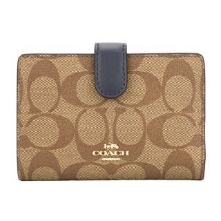 コーチ(COACH)の新品 コーチ COACH 2つ折り財布 ミディアム コーナージップ カーキ(財布)