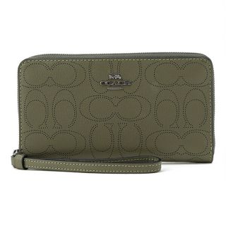 コーチ(COACH)の新品 コーチ COACH 長財布(ラウンドファスナー) ラージ フォン ウォレット カーキグリーン系(財布)