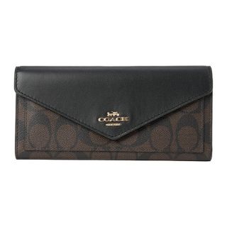 コーチ(COACH)の新品 コーチ COACH 長財布 エンベロープ ウォレット ブラウン 茶(財布)