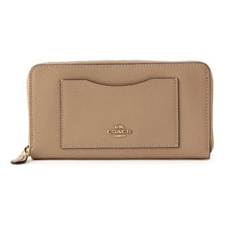 コーチ(COACH)の新品 コーチ COACH 長財布(ラウンドファスナー) アコーディオン ジップ ベージュ(財布)