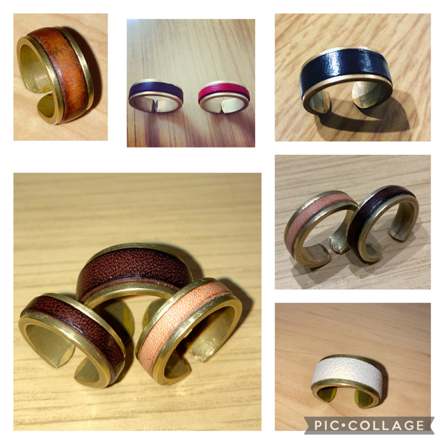 真鍮レザー指輪 レディースのアクセサリー(リング(指輪))の商品写真